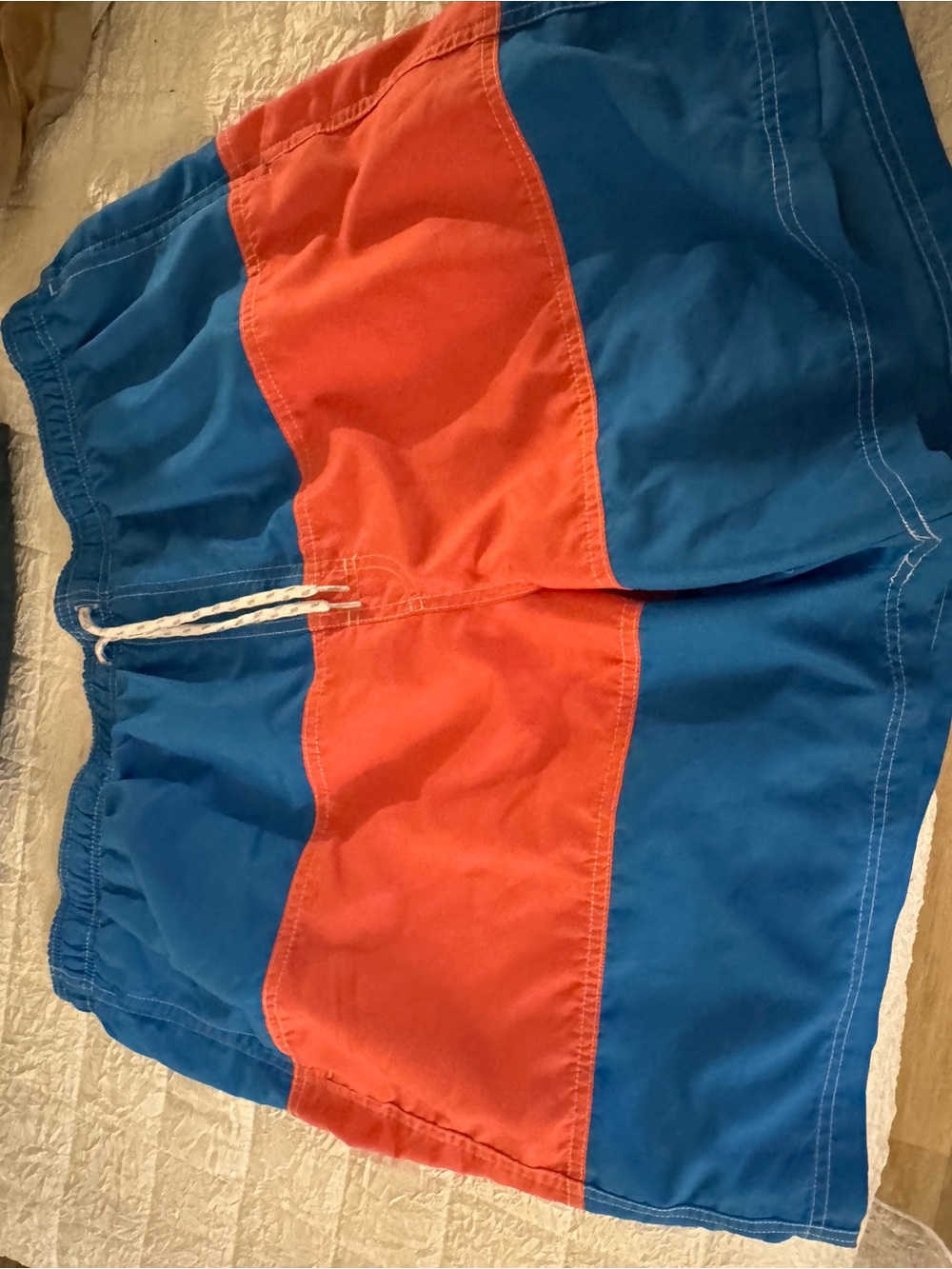 croft & barrow Light Gray Men's Swim Shorts with Blue Trim